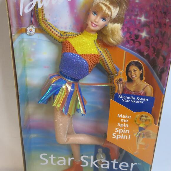 1997 Star Skater BARBIE 53375 Michelle Kwan Olympics New In Box Mattel Caucasian - Picture 4 of 10